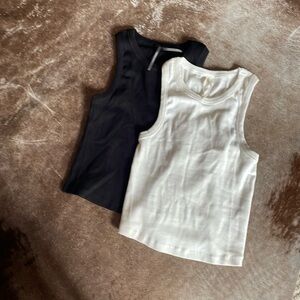 Anthropologie tanks. Set of 2. Black. Winter white. XS